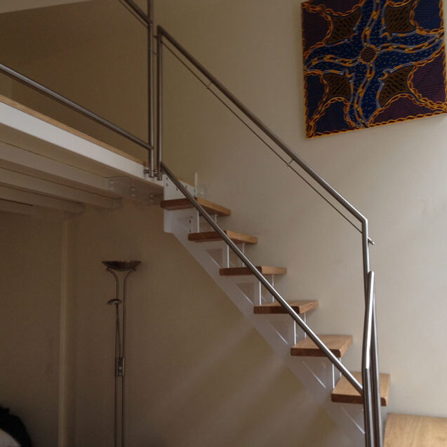 Oak and steel stairs
