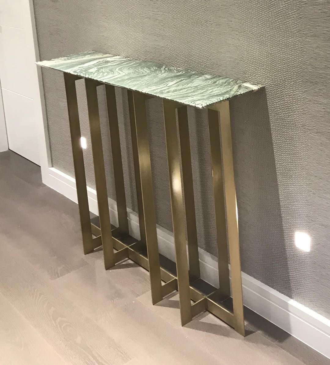 Brass and marble console table